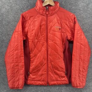 Mountain Hardware Jacket Womens Small Orange Red Lightweight Puffer Packable